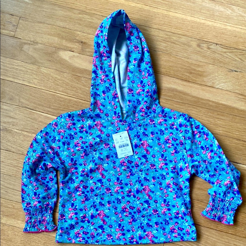 Crewcuts Floral Hooded Sweatshirt - XXS (2-3)